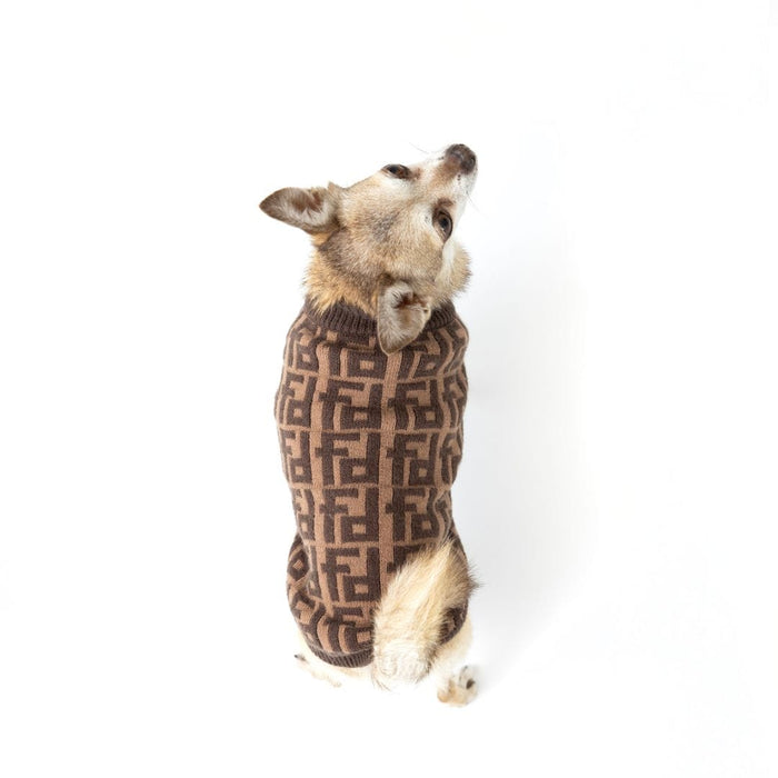 fabdog® Brown Monogram Sweater Apparel