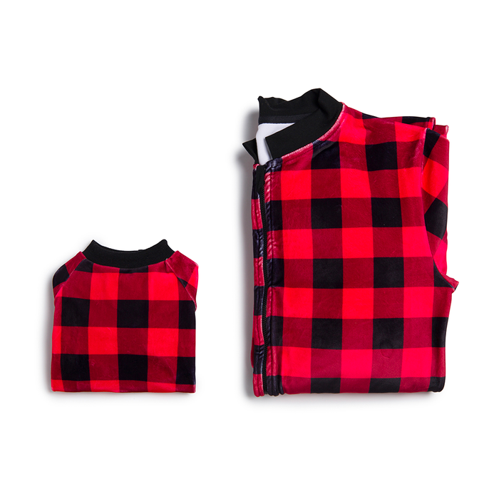 fabdog® Buffalo Check Matching Human Onesie Human