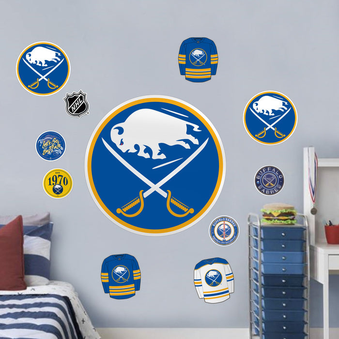 Buffalo Sabres Repositionable Wall Decal Set - Team Logos