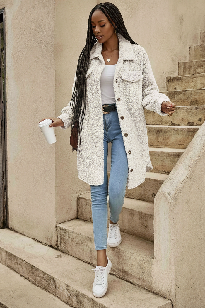 White Sherpa Coat