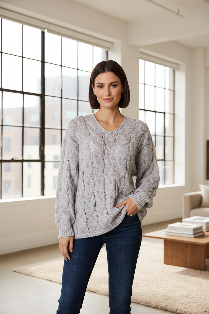 Cable Knit Hoodie Regular