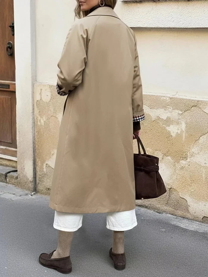 Checkered Lining Button Up Trench Coat - The PM Edit