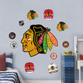 Chicago Blackhawks Repositionable Wall Decal Set - Team Logos