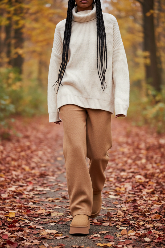 Camel Platform Mini Boots