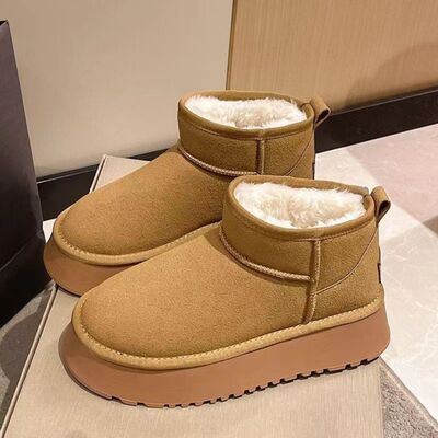 Chunky Platform Mini Boots – Fleece-Lined Fall/Winter Staple