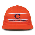 Clemson Retro Bar snapback hat in orange, front view
