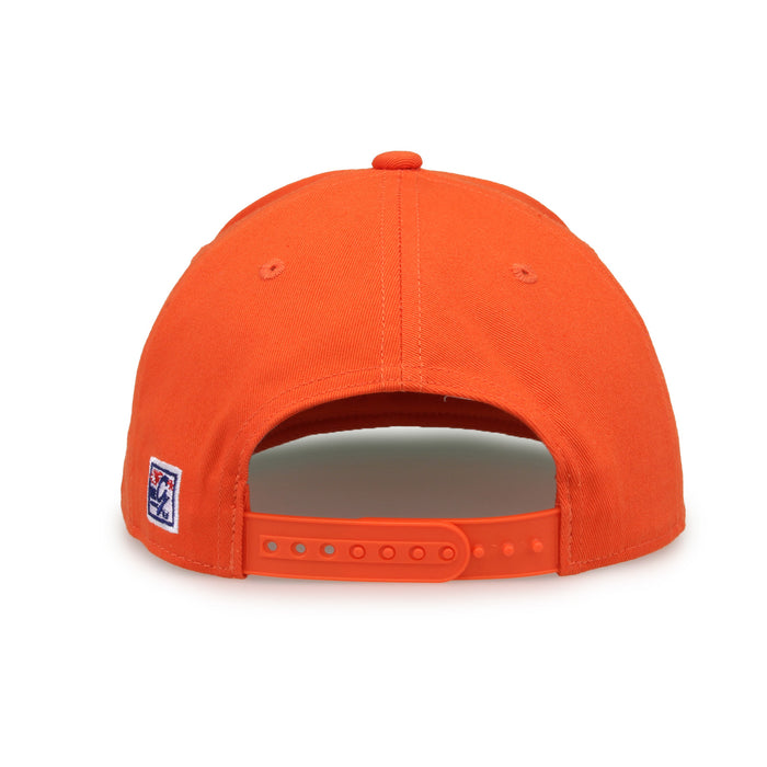 Clemson Retro Bar snapback hat in orange, straight rear view showing the adjustable snap closure