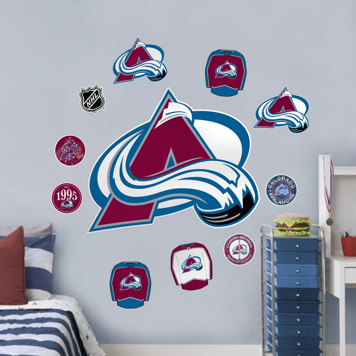 Colorado Avalanche Repositionable Wall Decal Set - Team Logos