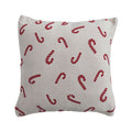 Cotton Knit Pillow with Candy Cane Pattern