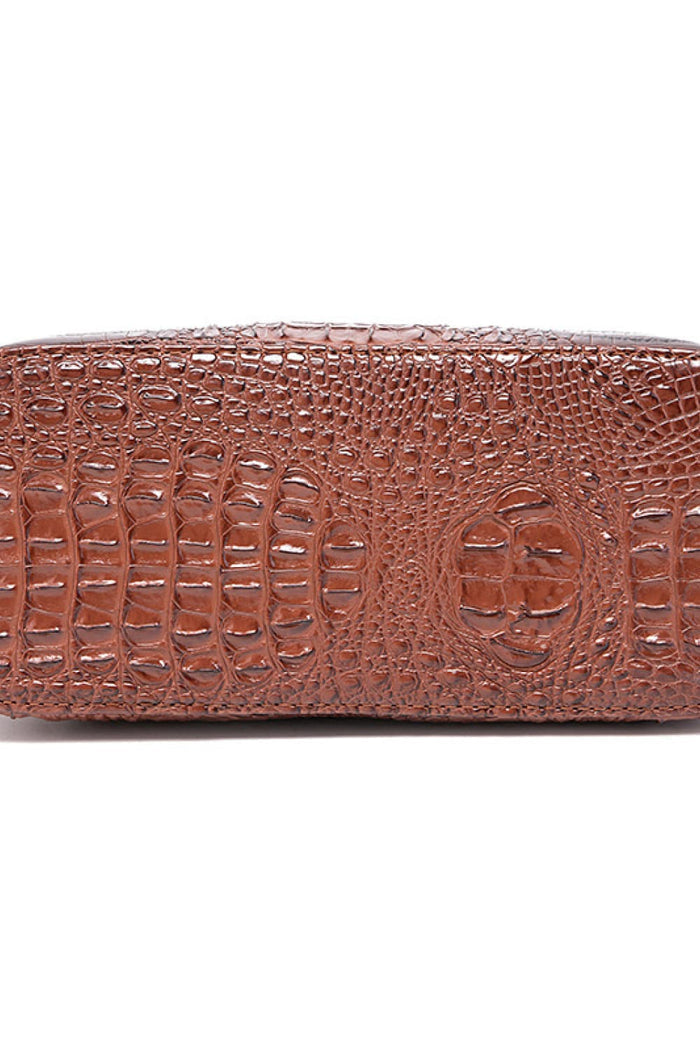 Croc-Effect Structured PU Leather Handbag