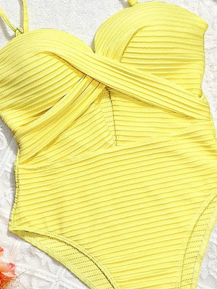 Crossover Cutout One-Piece Swimsuit - Backless Sculpting Monokini