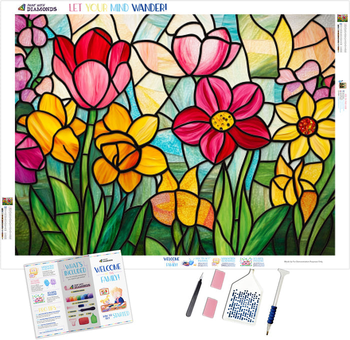 Daffodils And Cherry Blossoms