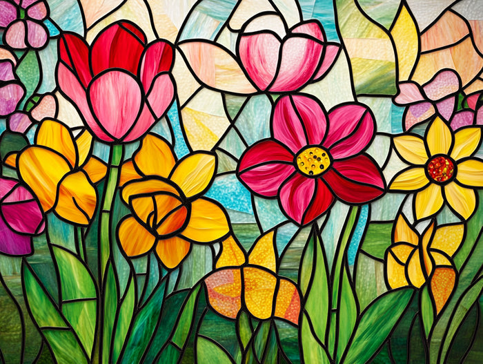 Daffodils And Cherry Blossoms