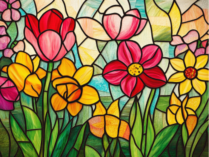 Daffodils And Cherry Blossoms