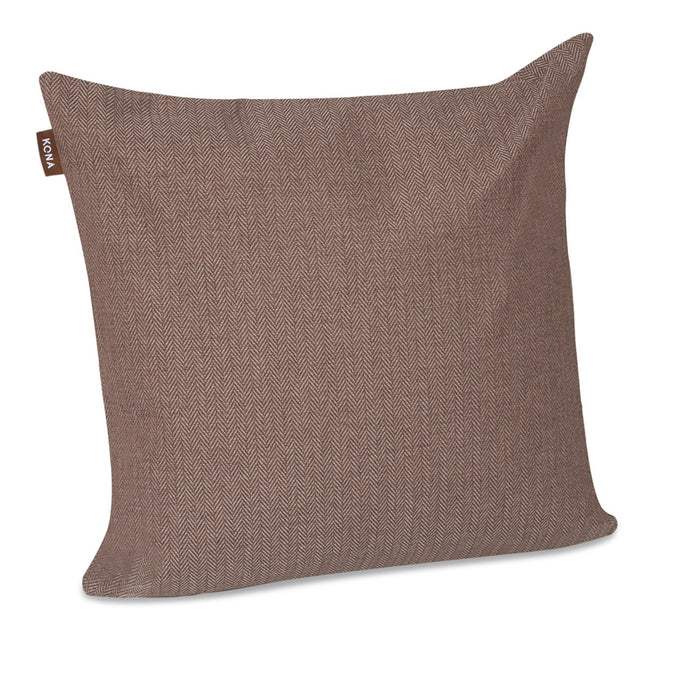 KONA CAVE® Decorative pillow covers, sophisticated brown herringbone fabric.