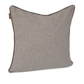 KONA CAVE® Decorative pillow covers, elegant grey flannel with leather trim.