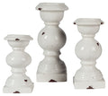 Devorah A2000267 Antique White Candle Holder Set 3CN