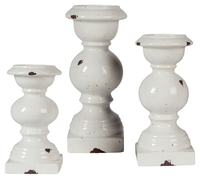 Devorah A2000267 Antique White Candle Holder Set 3CN