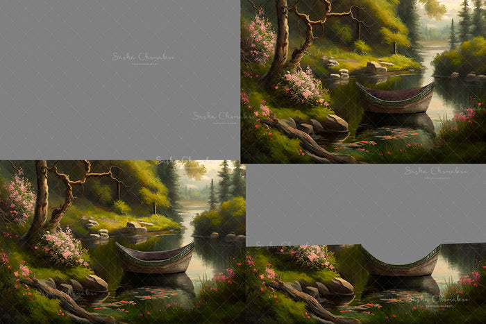 Digital  Backdrop Ai generated  and hand painting