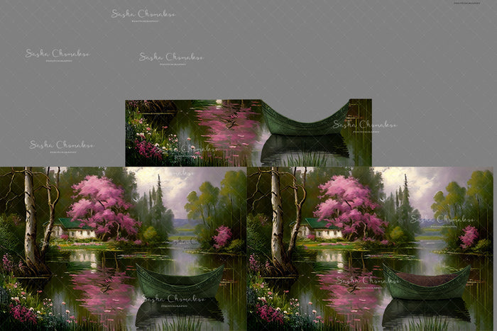 Digital  Backdrop Ai generated  and hand painting