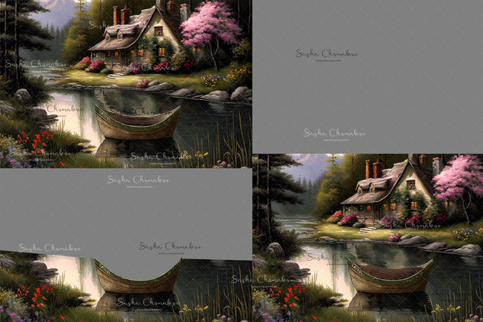 Digital  Backdrop Ai generated  and hand painting