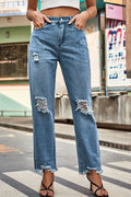 Distressed Buttoned Loose Fit Pantss