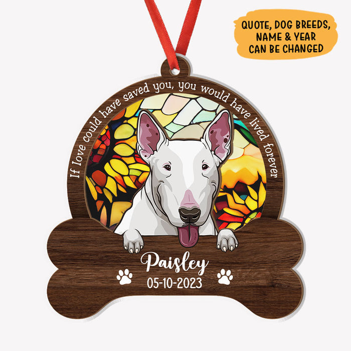 Dog Bone Memorial Suncatcher - Once by My Side, Personalized Pet Loss Sympathy Gift