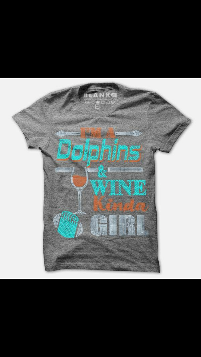 Dolphins & WINE KINDA GIRL BLING TRANSFERS