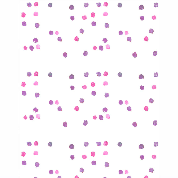 Simple White ground dominoes Pop Pink eco-friendly wallpaper by Kerri Rosenthal - designer wall paper