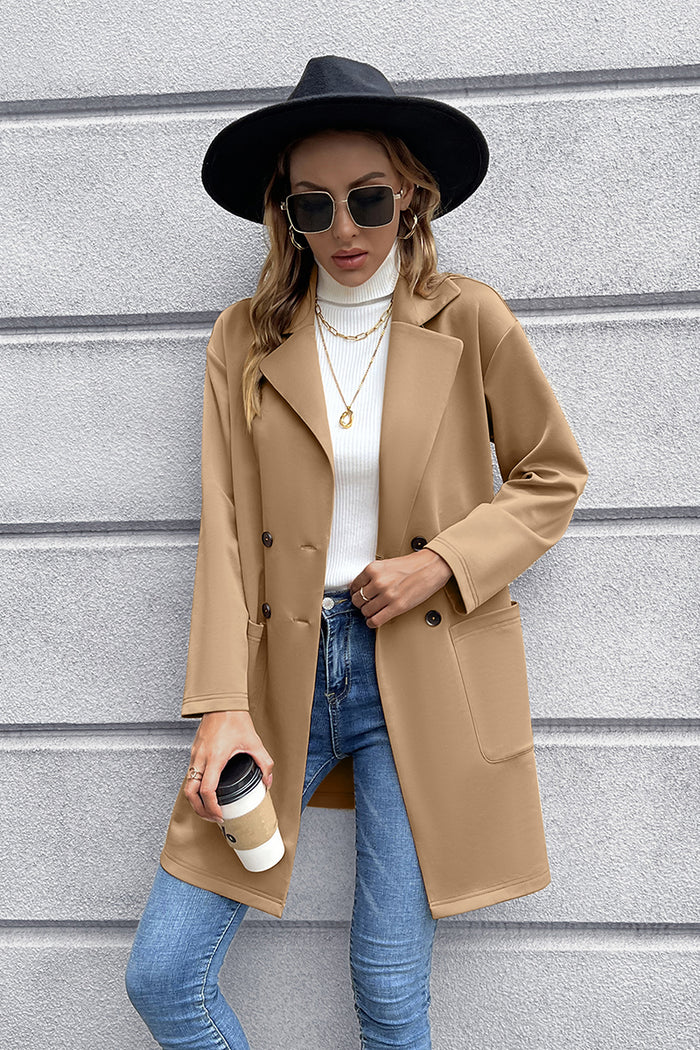 Double-Breasted Lapel Collar Blazer