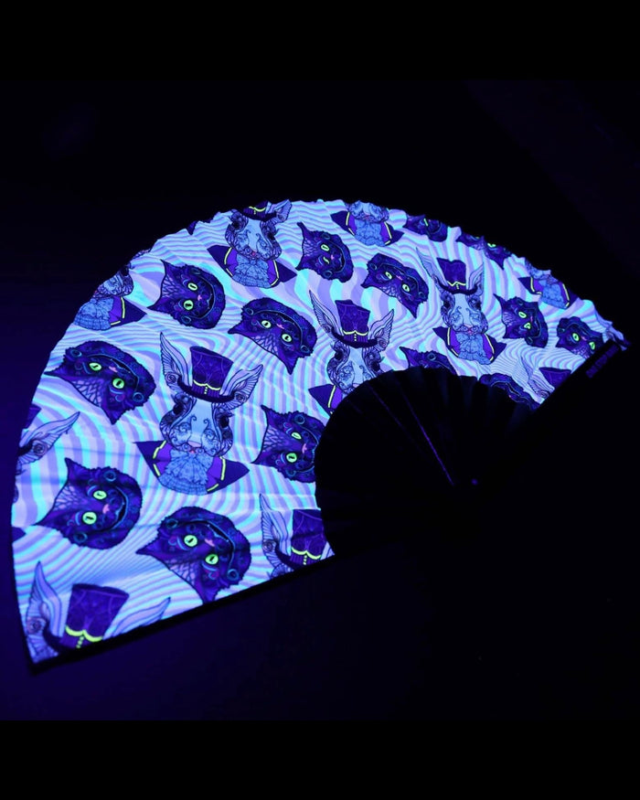 Down the Rabbit Hole Hand Fan, Festival Fans 13.5", - One Stop Rave