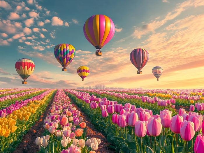 Dreamy Scene Of Colorful Hot Air Balloons