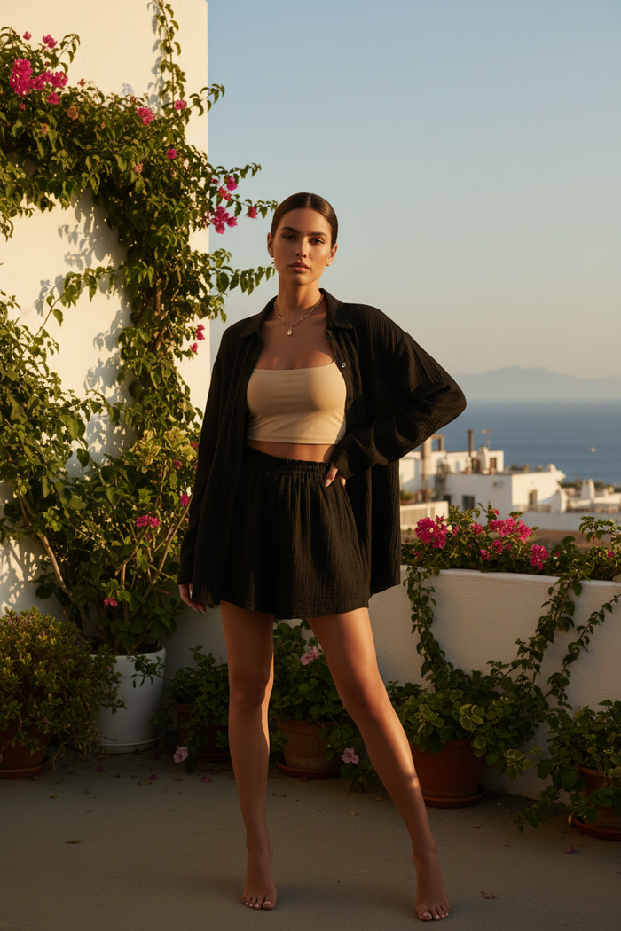 Black Linen Set
