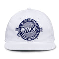 Duke Retro Circle snapback hat in white, front view