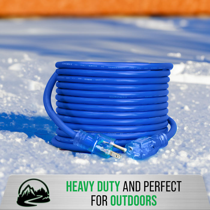 DuroMax  DuroMax XPX12050A Heavy Duty SJEOOW 50-Foot 12 Gauge Blue Single Tap Extension Power Cord