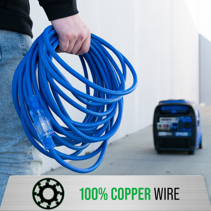 DuroMax  DuroMax XPX12100A Heavy Duty SJEOOW 100-Foot 12 Gauge Blue Single Tap Extension Power Cord