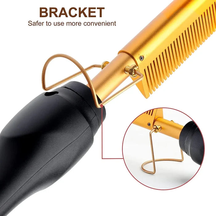 Electric Ceramic Hot Comb | Anti-Scald Hair Straightener for Wigs