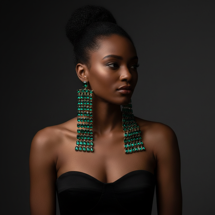 Emerald Cut Fringe Green