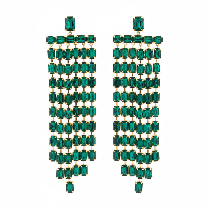 Fringe Chandelier Green Solo