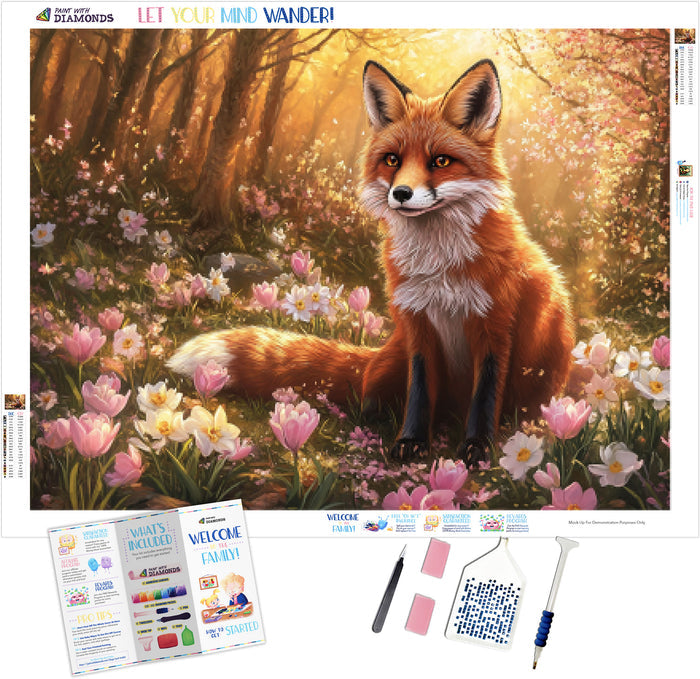 Enchanted Spring Fox in a Blooming Forest