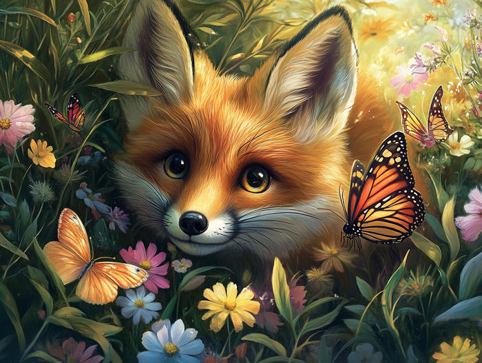 Enchanted Spring Fox in a Blooming Meadow