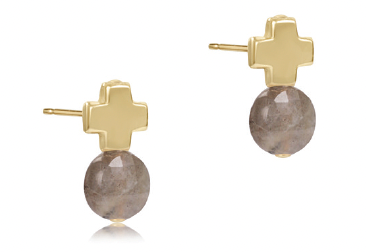 enewton Signature Cross Stud -Labradorite