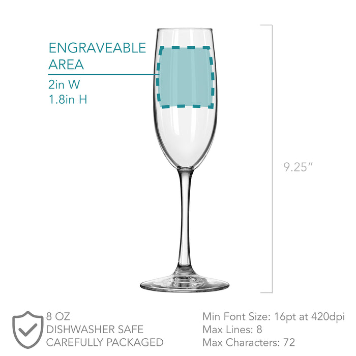 Engagment Set of 2 Champange Glasses with Gift Box, Design: N6