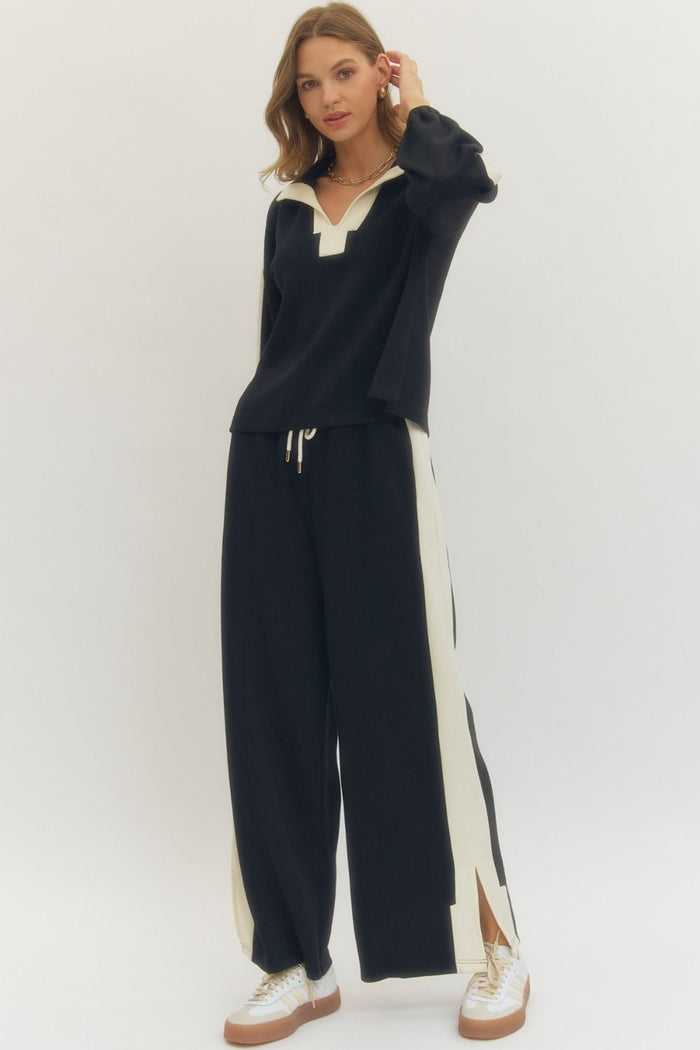 Entro | Solid Long Sleeve Knit Top