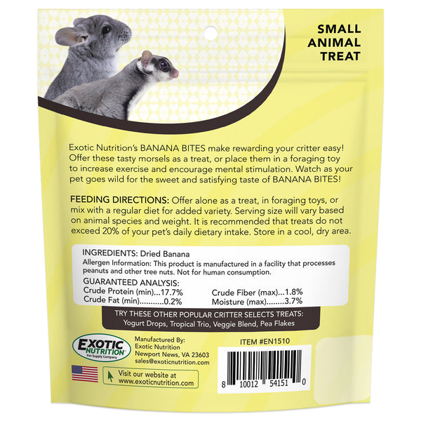 Exotic Nutrition Banana Bites Small Animal Treat