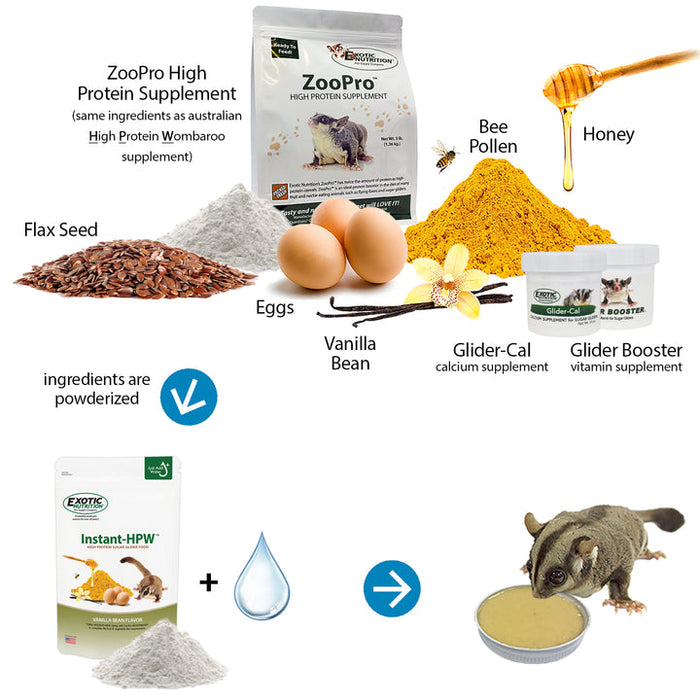 Exotic Nutrition Instant-HPW Original Sugar Glider Food