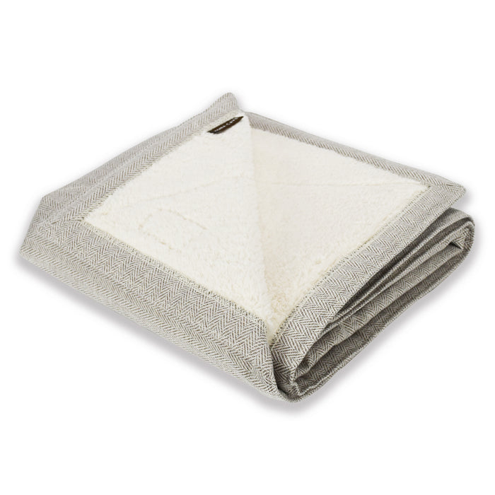 Extra Large Family Blanket - Cream Herringbone