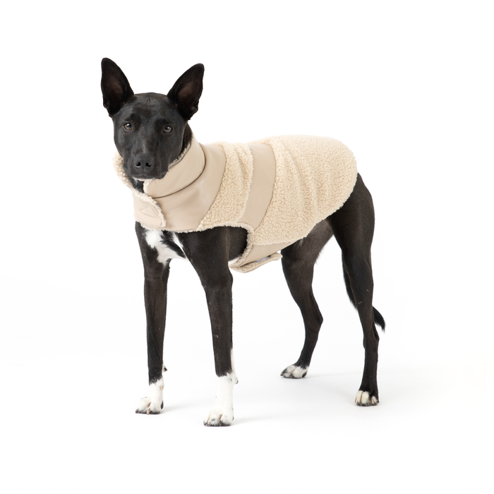 fabdog® Fab Ski Tan Leather Shearling Coat Apparel
