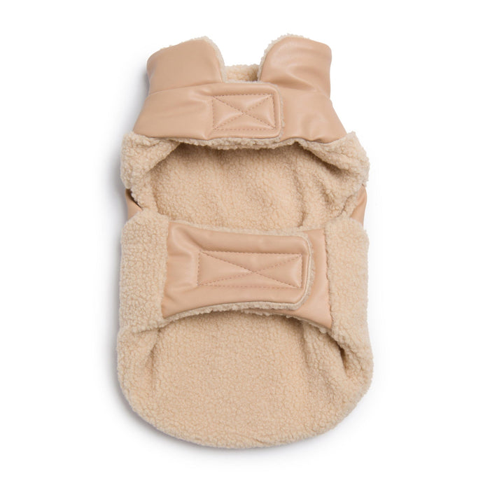 fabdog® Fab Ski Tan Leather Shearling Coat Apparel