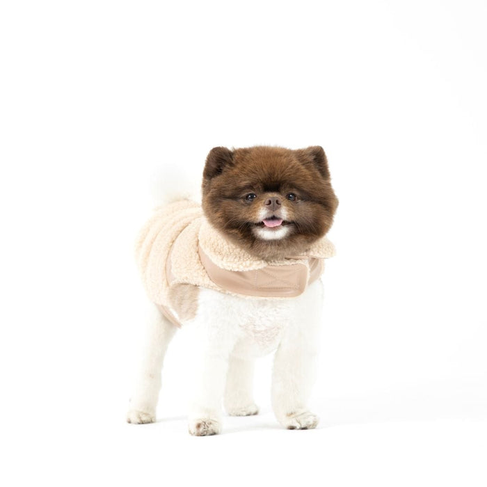 fabdog® Fab Ski Tan Leather Shearling Coat Apparel